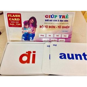 Bộ thẻ học từ đơn từ ghép size to phát triển trí thông minh cho bé