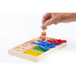 Bộ que tính và chữ số Gỗ vỏ sắt cho bé