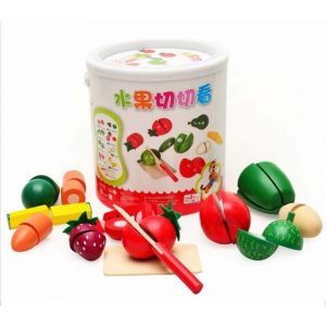 Hộp cắt hoa quả đồ chơi bằng gỗ cho bé