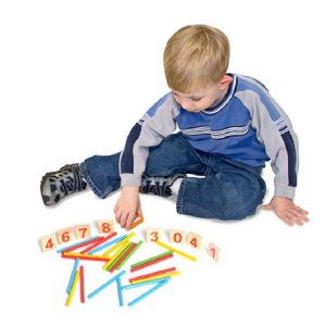 Bộ que tính và chữ số Gỗ vỏ sắt cho bé