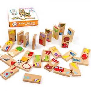Bộ đồ chơi ghép hình domino bằng gỗ cho bé