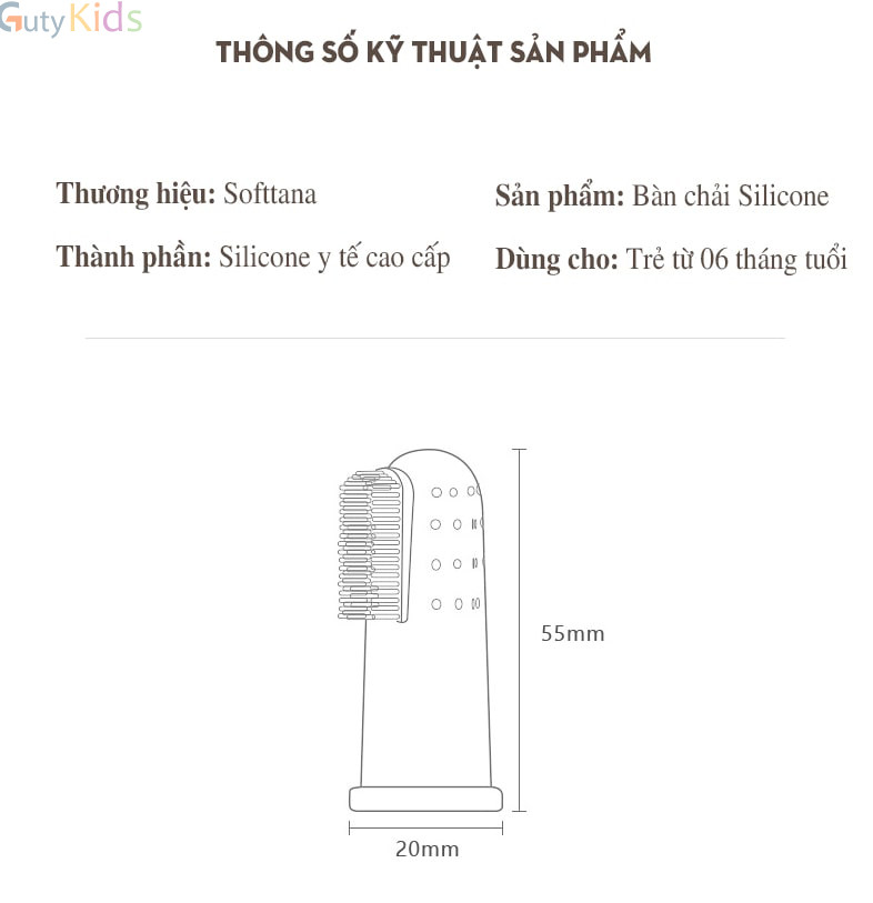 Bàn chải silicon Softtana an toàn tuyệt đối cho bé