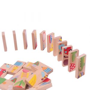 Bộ đồ chơi ghép hình domino bằng gỗ cho bé