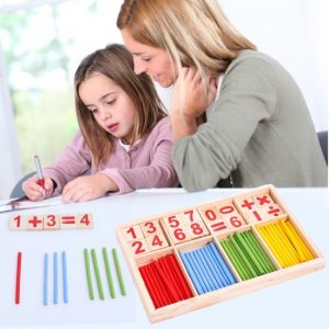Bộ que tính và chữ số Gỗ vỏ sắt cho bé