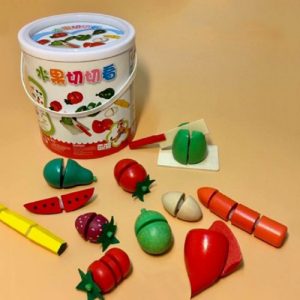 Hộp cắt hoa quả đồ chơi bằng gỗ cho bé