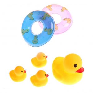 Bộ 4 vịt cao su kèm 2 phao bơi đồ chơi chíp chíp đáng yêu