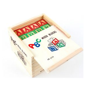 Bộ đồ chơi khối gỗ vuông giáo dục ABC 48 chi tiết